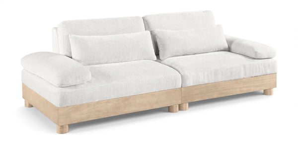 Turin - Chenille Fabric Upholstered Modular Sectional - White