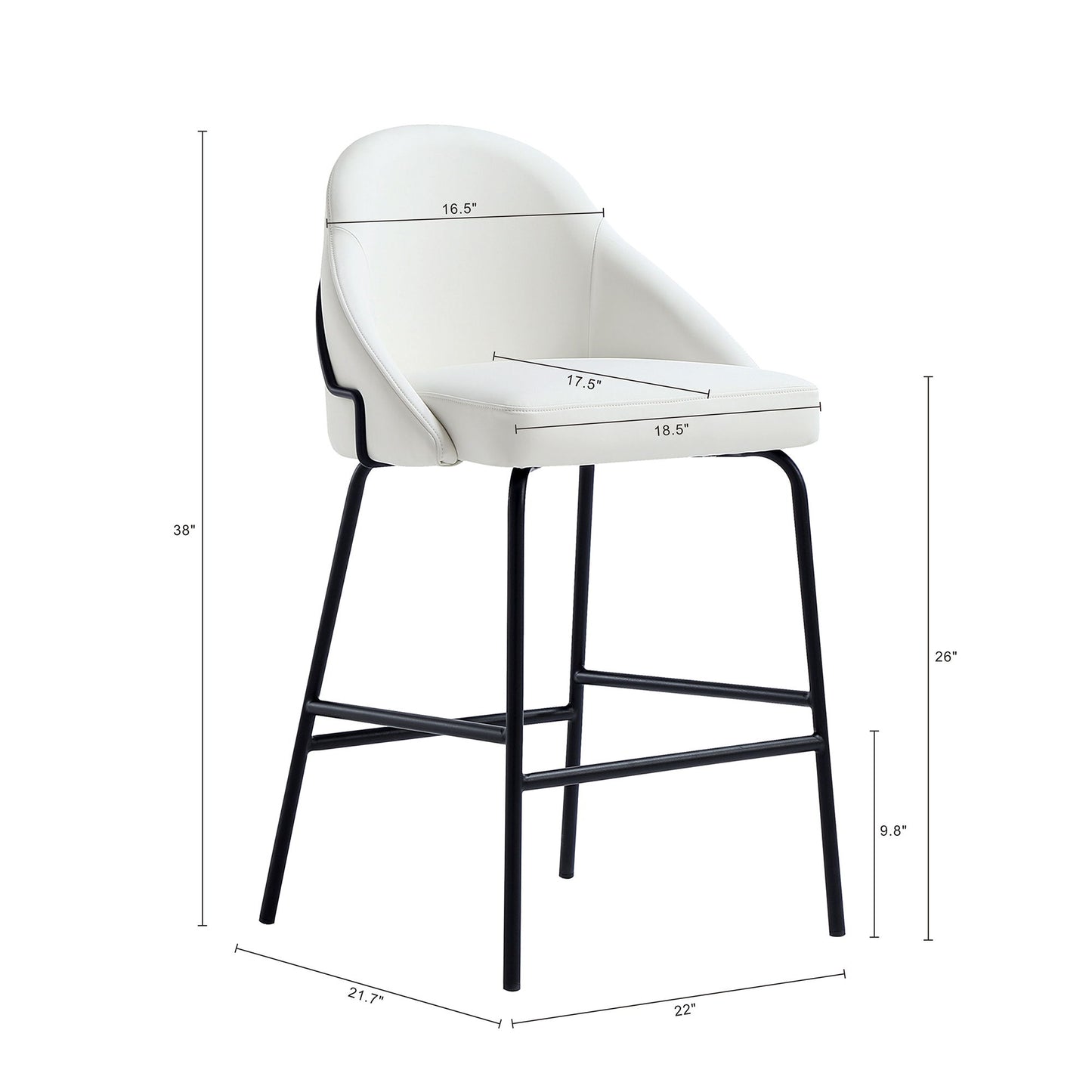 Manhattan Gracie - Counter Stool With Black Base