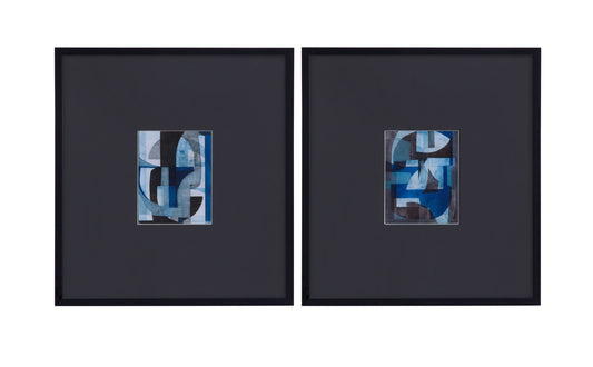 Leo Framed Print (Set of 2) - Black / Blue