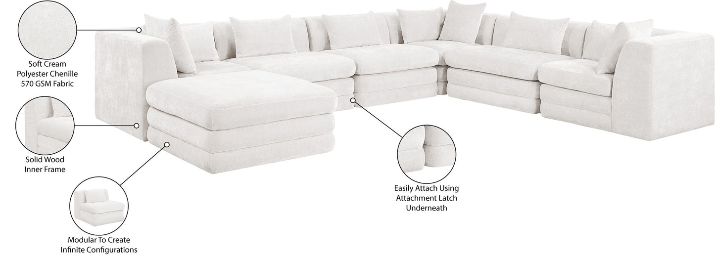 Stellar - 7 Piece Chenille Fabric Upholstered Modular Sectional