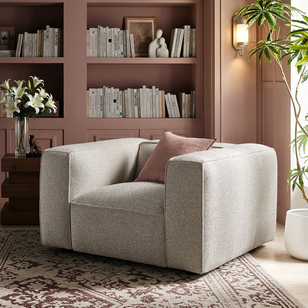 Auren Lattice Boucle Upholstered Accent Chair - Fog