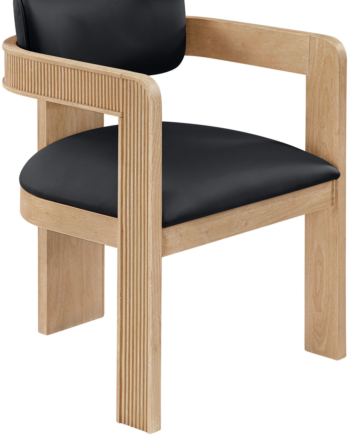 Sacha - Vegan Leather Upholstered Dining Chair With Natural Base (Set of 2)