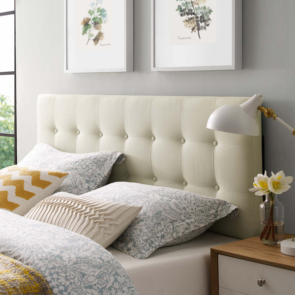 Emily Upholstered Fabric Headboard - King, Ivory