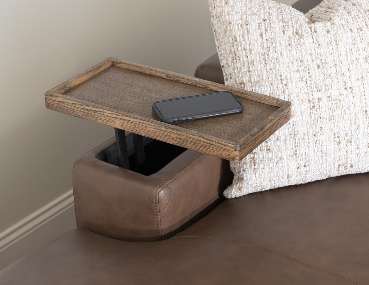 Solana - LAF Storage Chaise - Positano Clay / Warm Oak