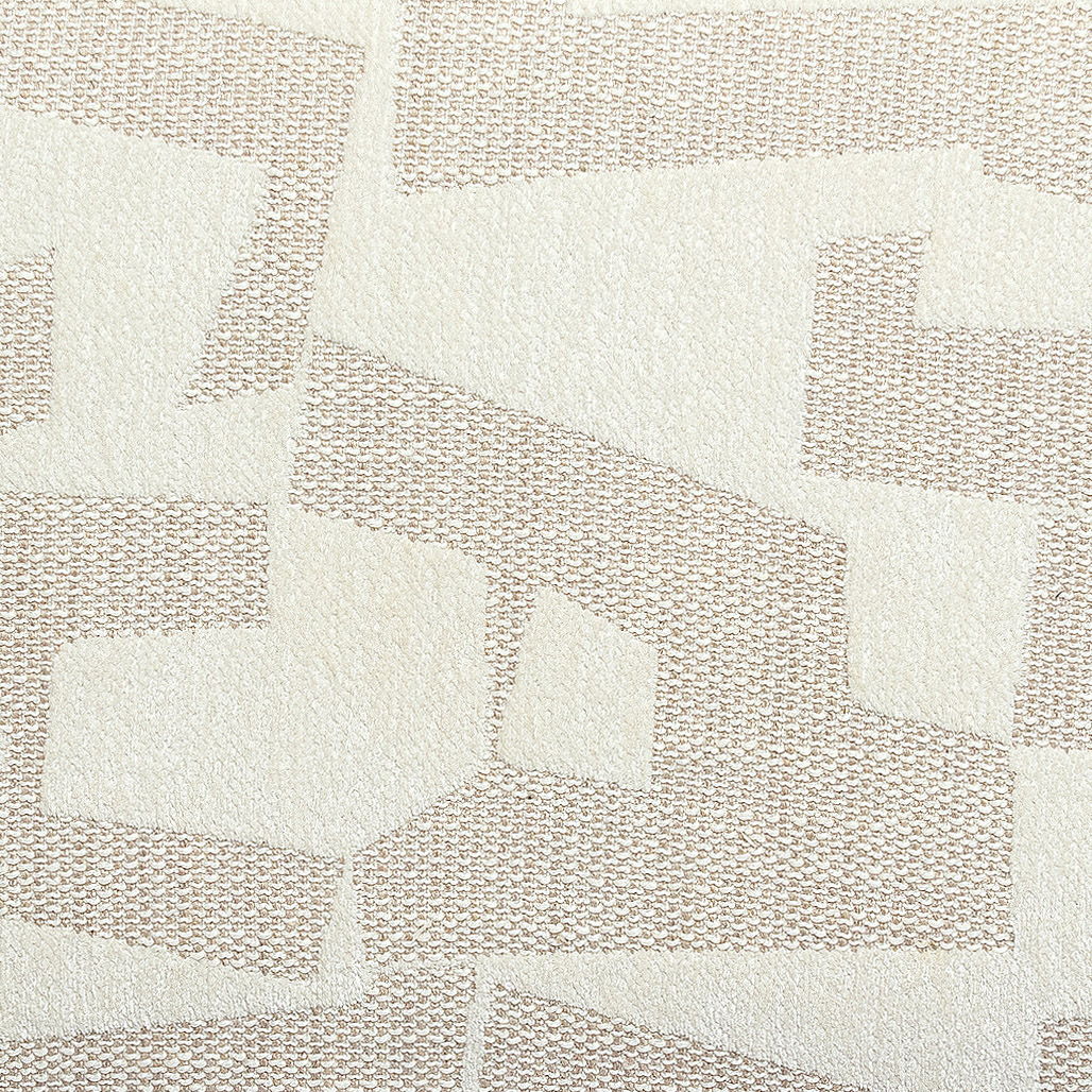 Sezanne - Vegan Leather And 2-Tone Jacquard Dining Chair - Cream