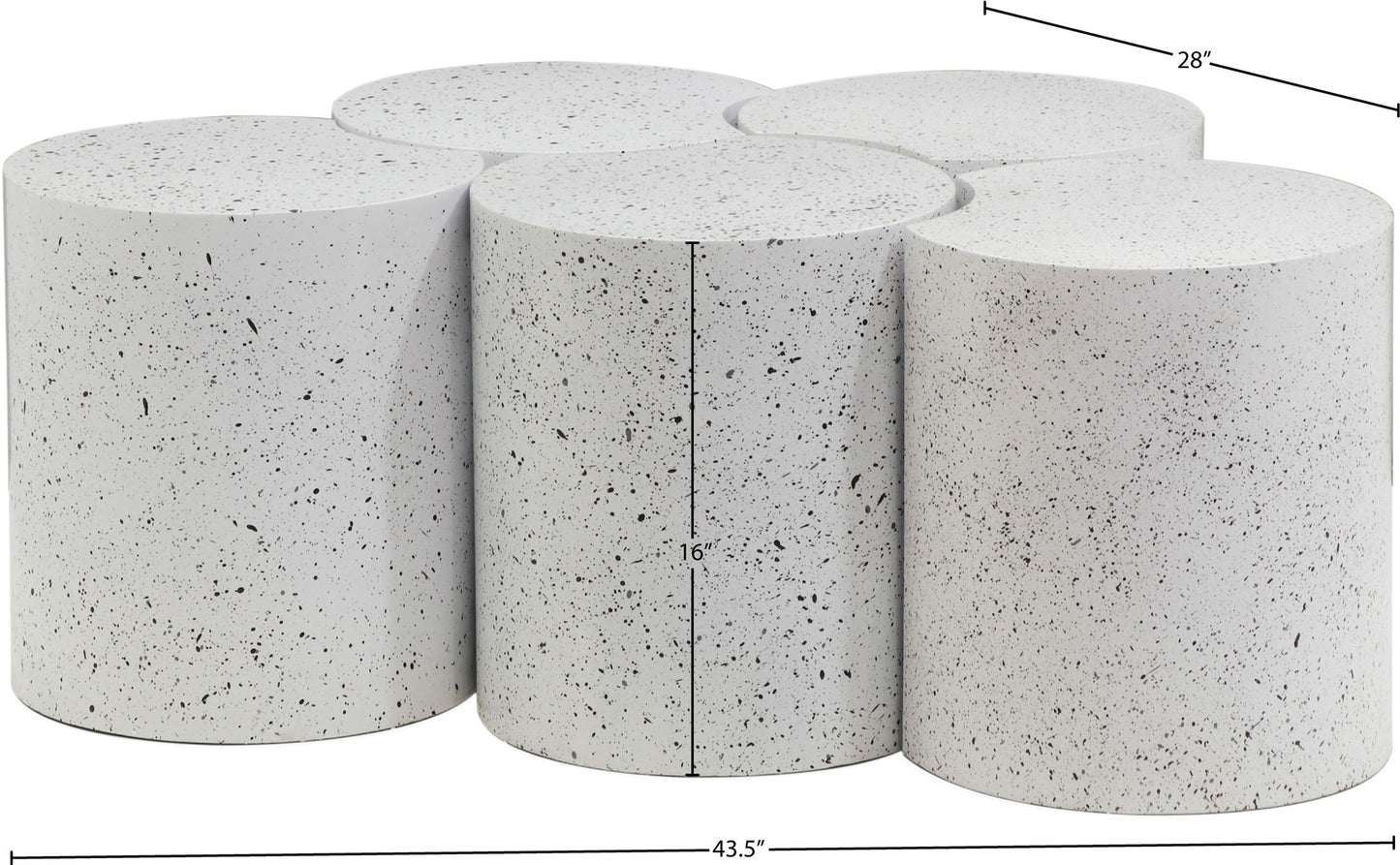 Dimple - 5 Piece Modular Coffee Table - Terazzo Finish