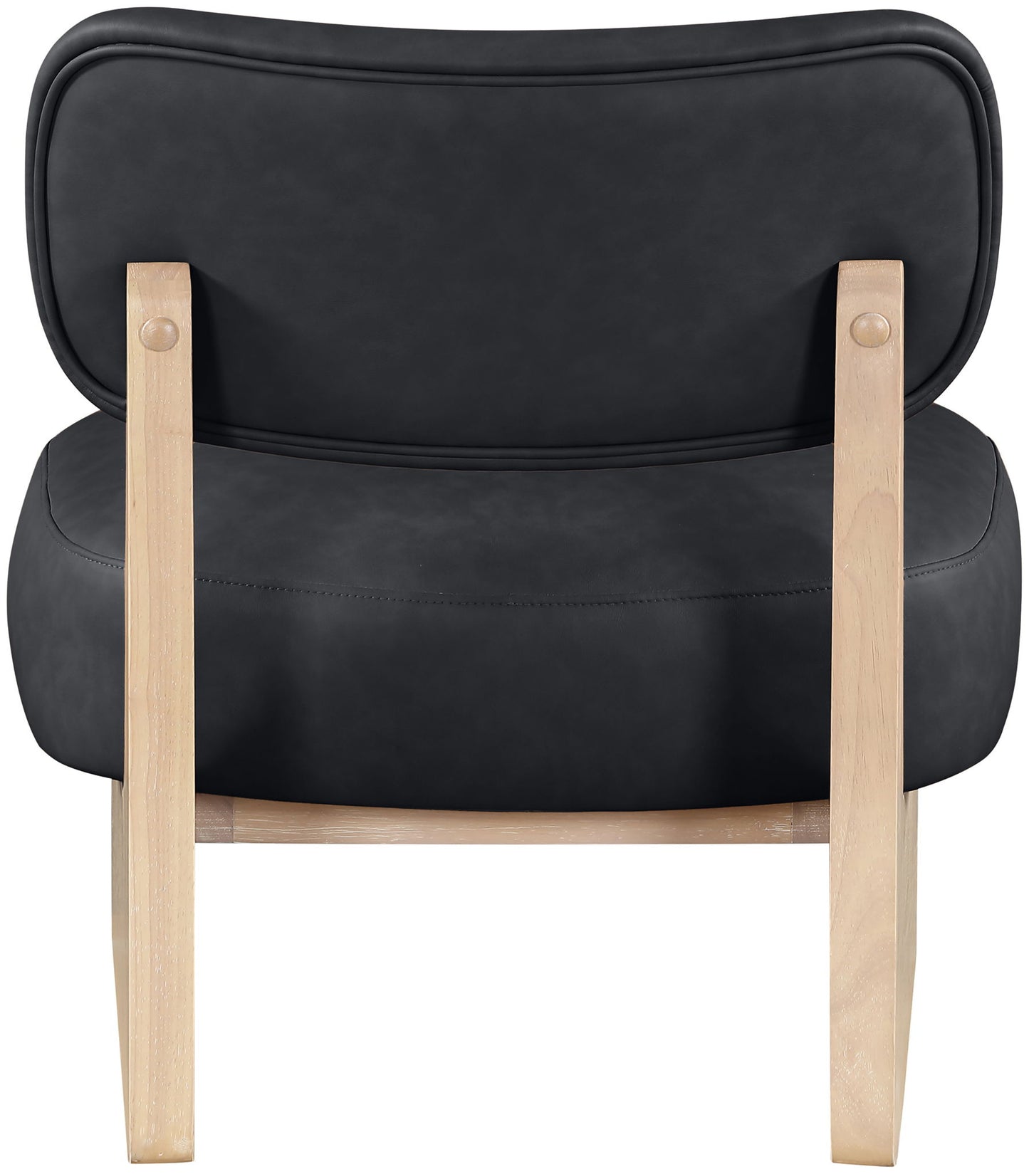 Vetra - Vegan Leather Upholstered Accent Chair With Natural Base