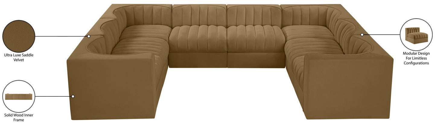 Rummi - Velvet Performance Fabric Upholstered Modular Sectional