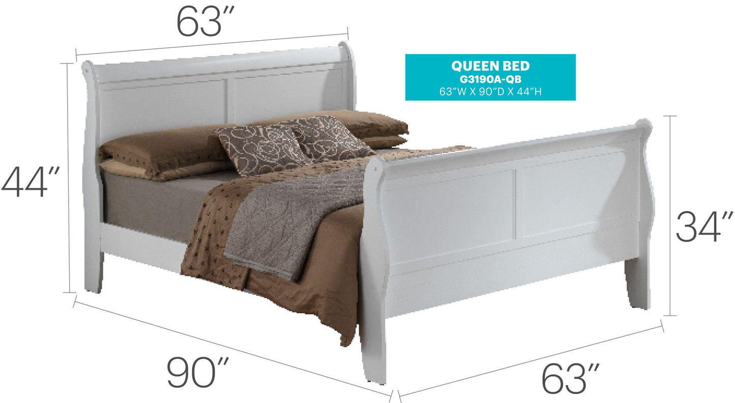 Glory Furniture - Louis Phillipe - Sleigh Bed