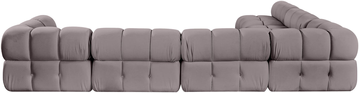 Orin - Velvet 6 Piece Modular L-Shaped Sectional