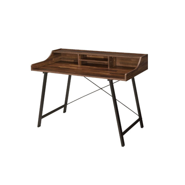 Sange - Writing Desk With USB - Walnut & Black