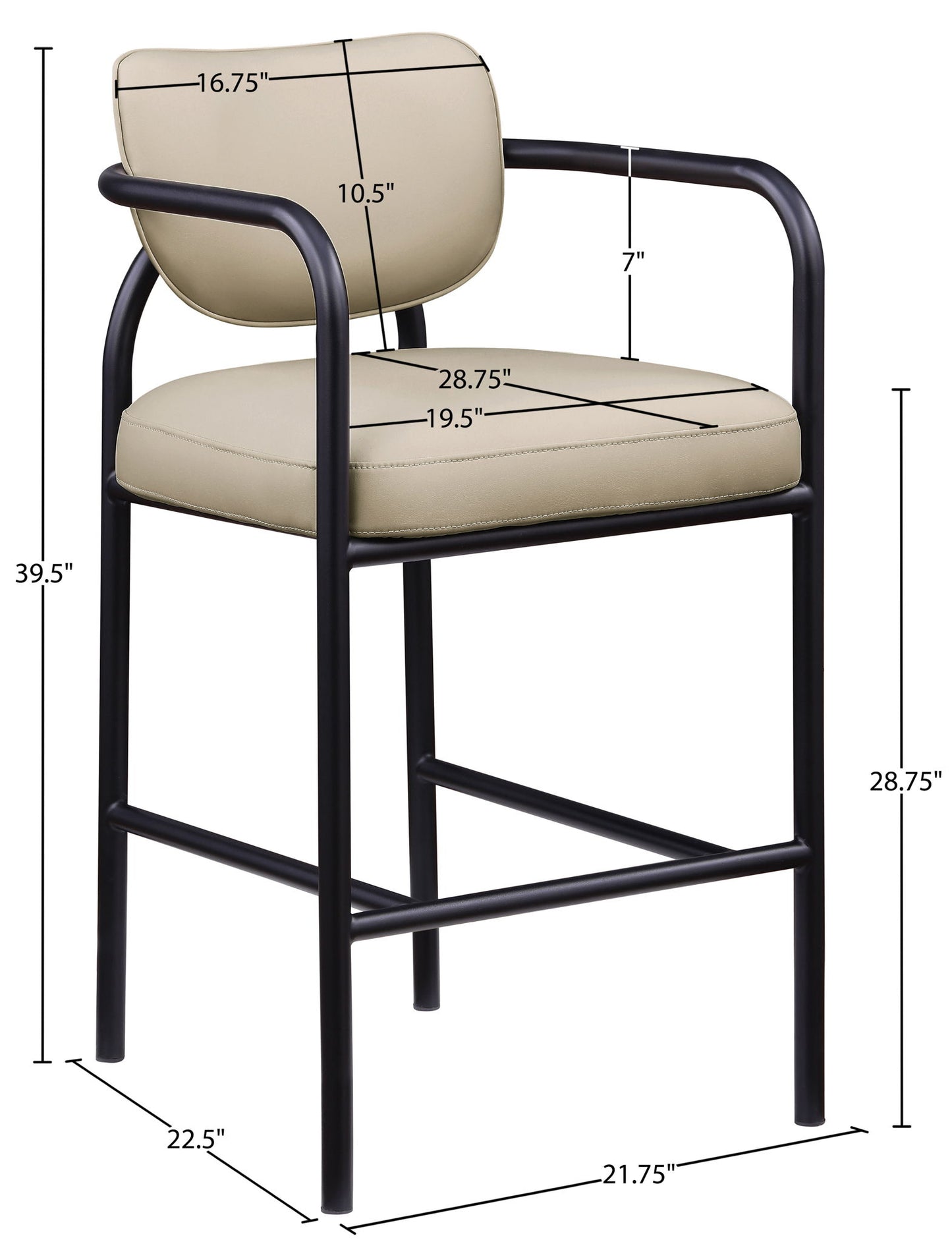 Serava - Vegan Leather Upholstered Bar Stool
