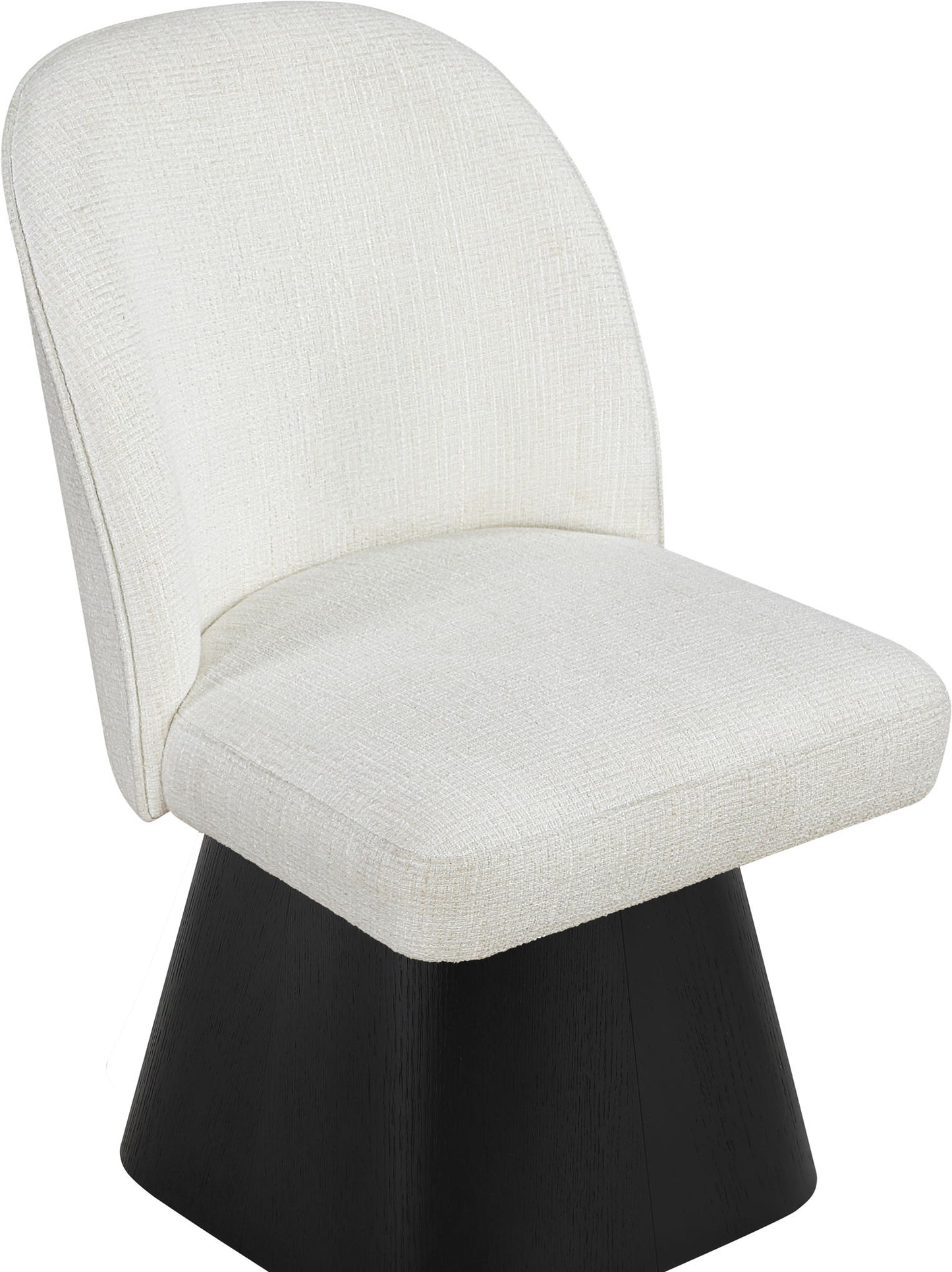 Marlowe - Linen Textured Fabric Upholstered Swivel Dining Side Chair - Stained Black