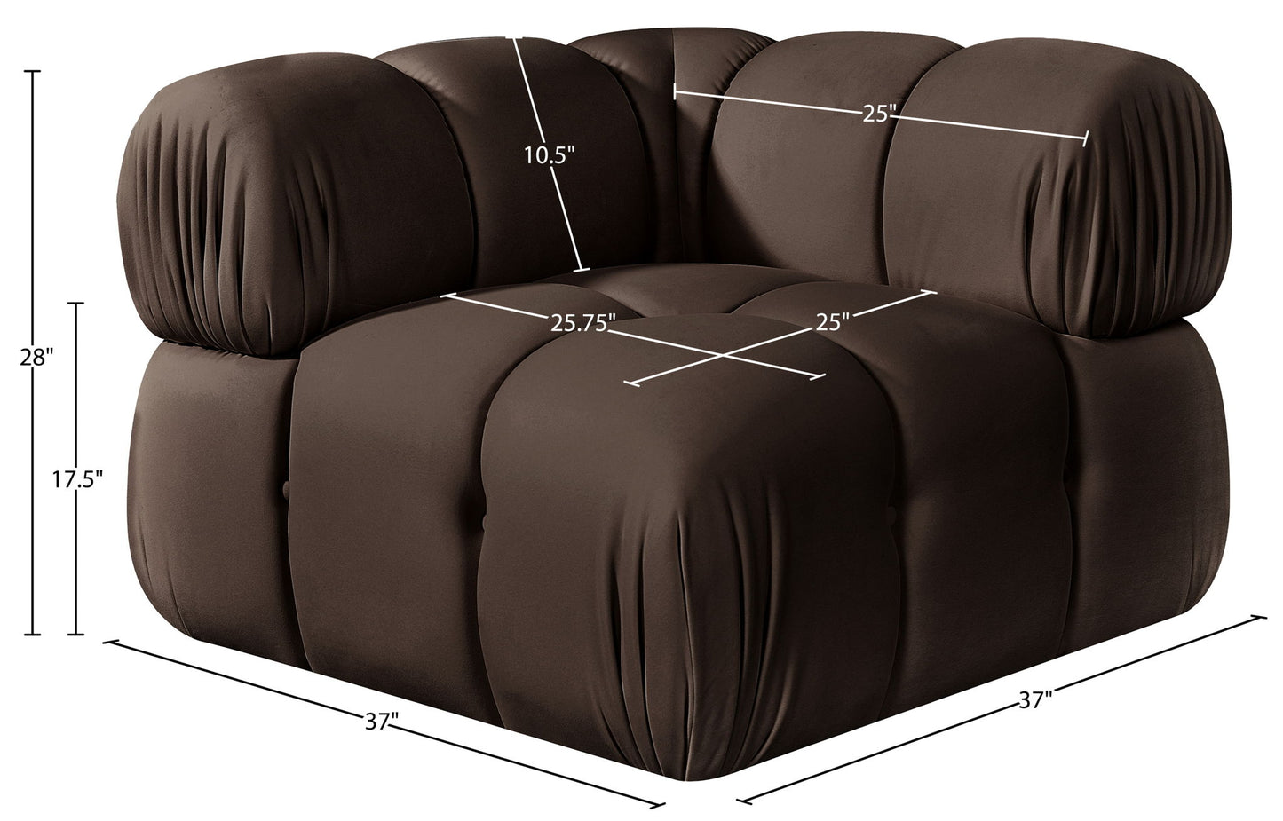 Orin - Velvet Performance Fabric Upholstered Modular Corner Chair
