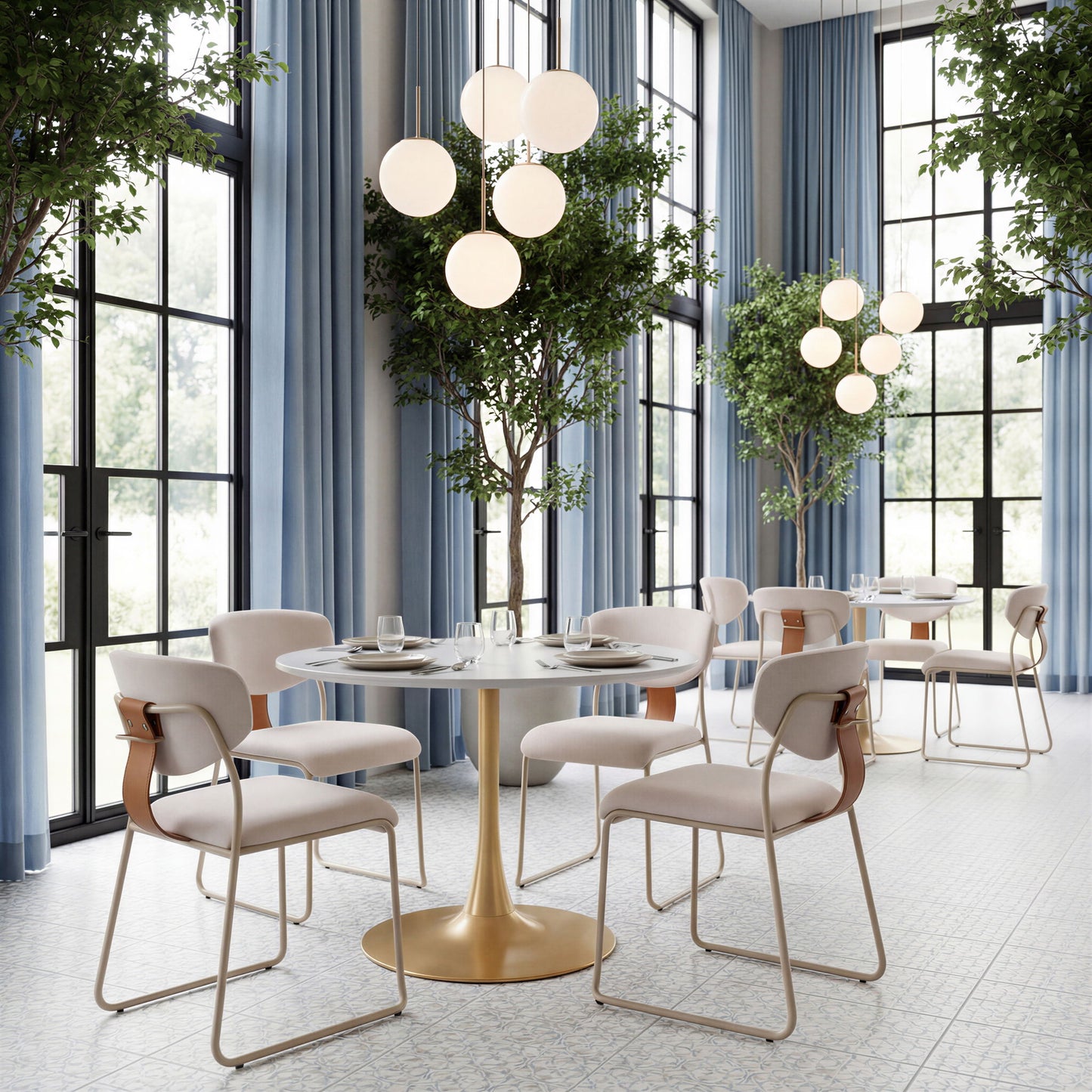 Opus - Dining Table - White / Gold