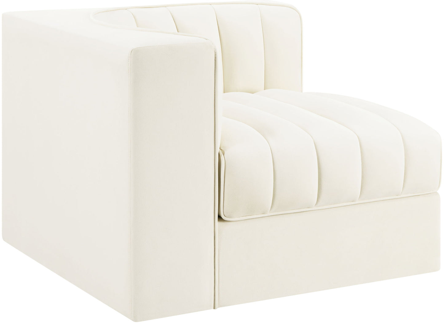 Rummi - Velvet Performance Fabric Upholstered Modular Corner Chair
