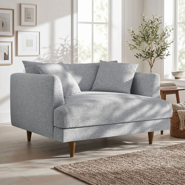 Zoya Down Filled Overstuffed Chair-and-a-Half - Light Gray Fabric