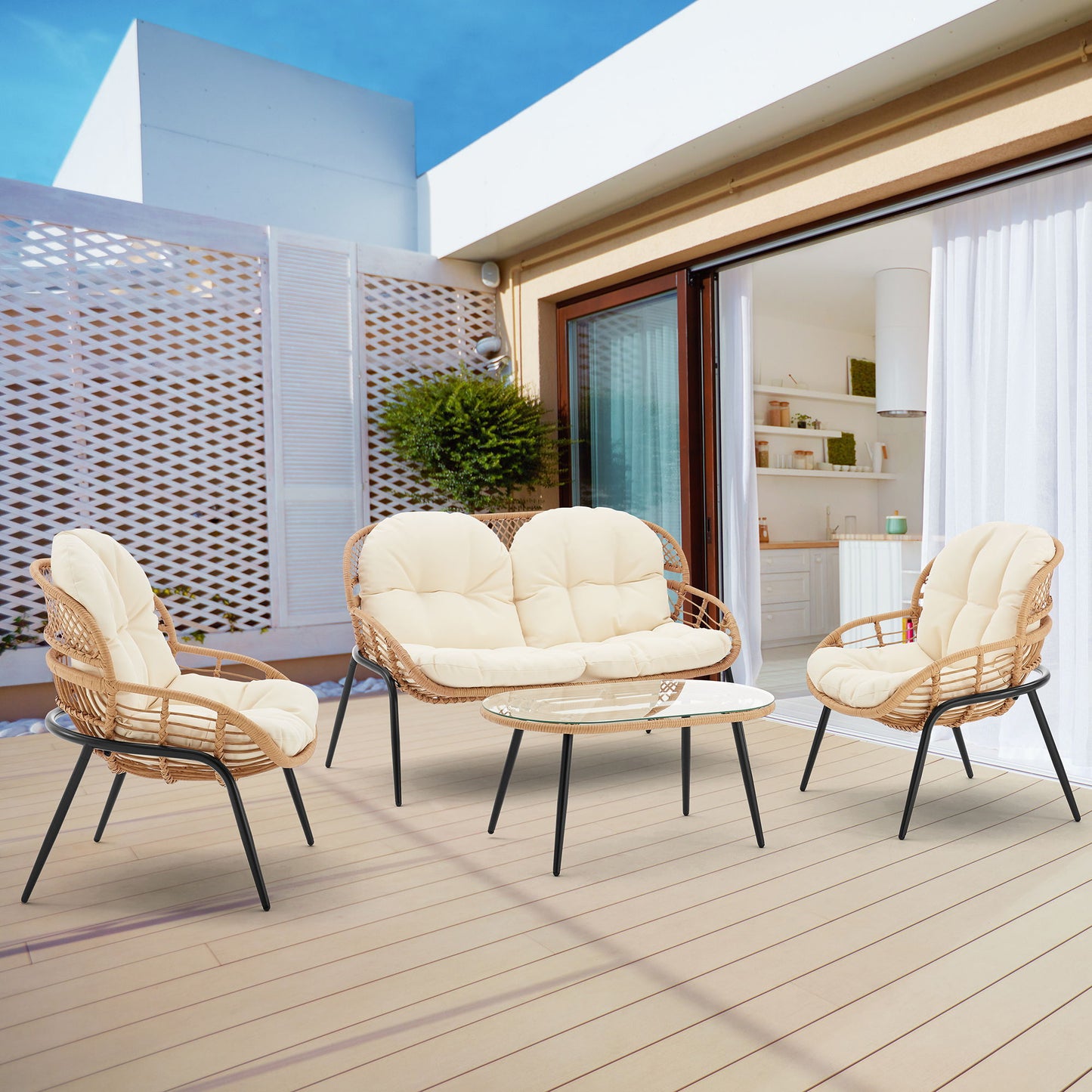 Manhattan Pine - 4-Piece Conversation Set
