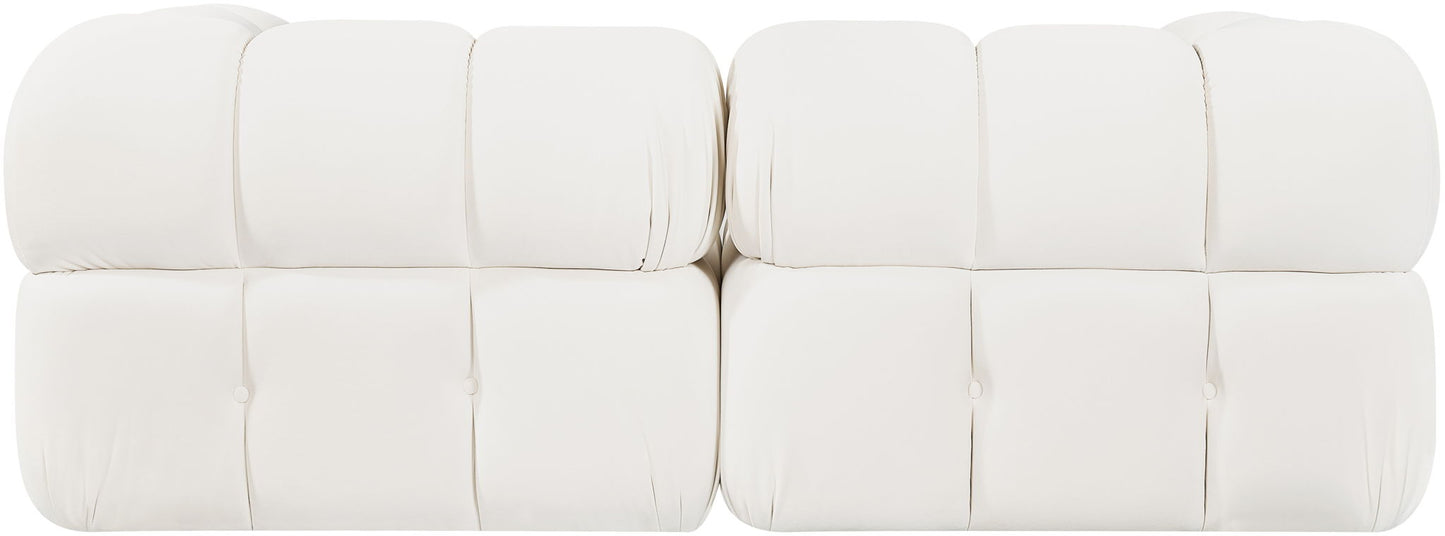 Orin - Velvet Performance Fabric Upholstered 2 Piece Modular Sofa (2 Corner Chairs)