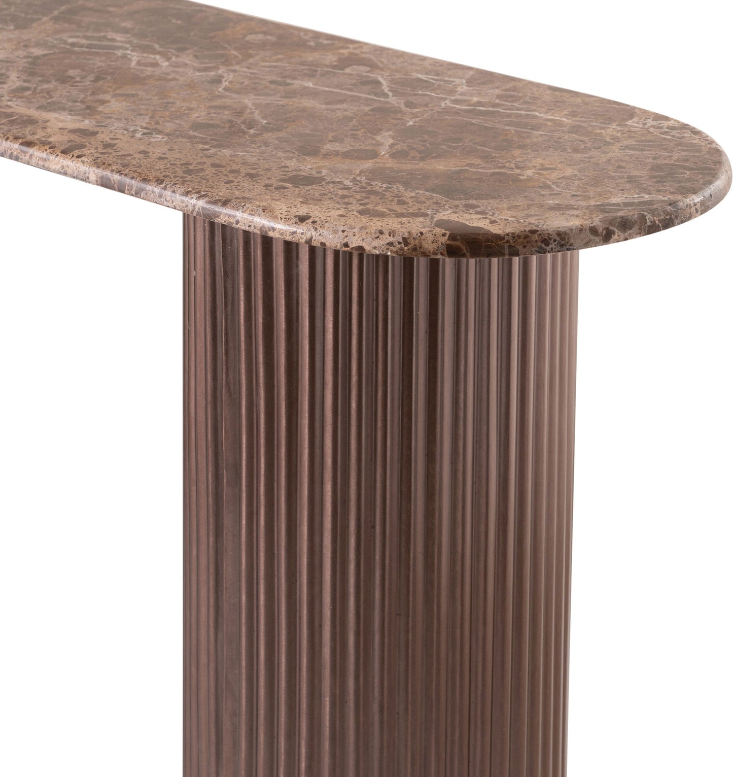 Cindra - Genuine Marble Top And Iron Base Console Table