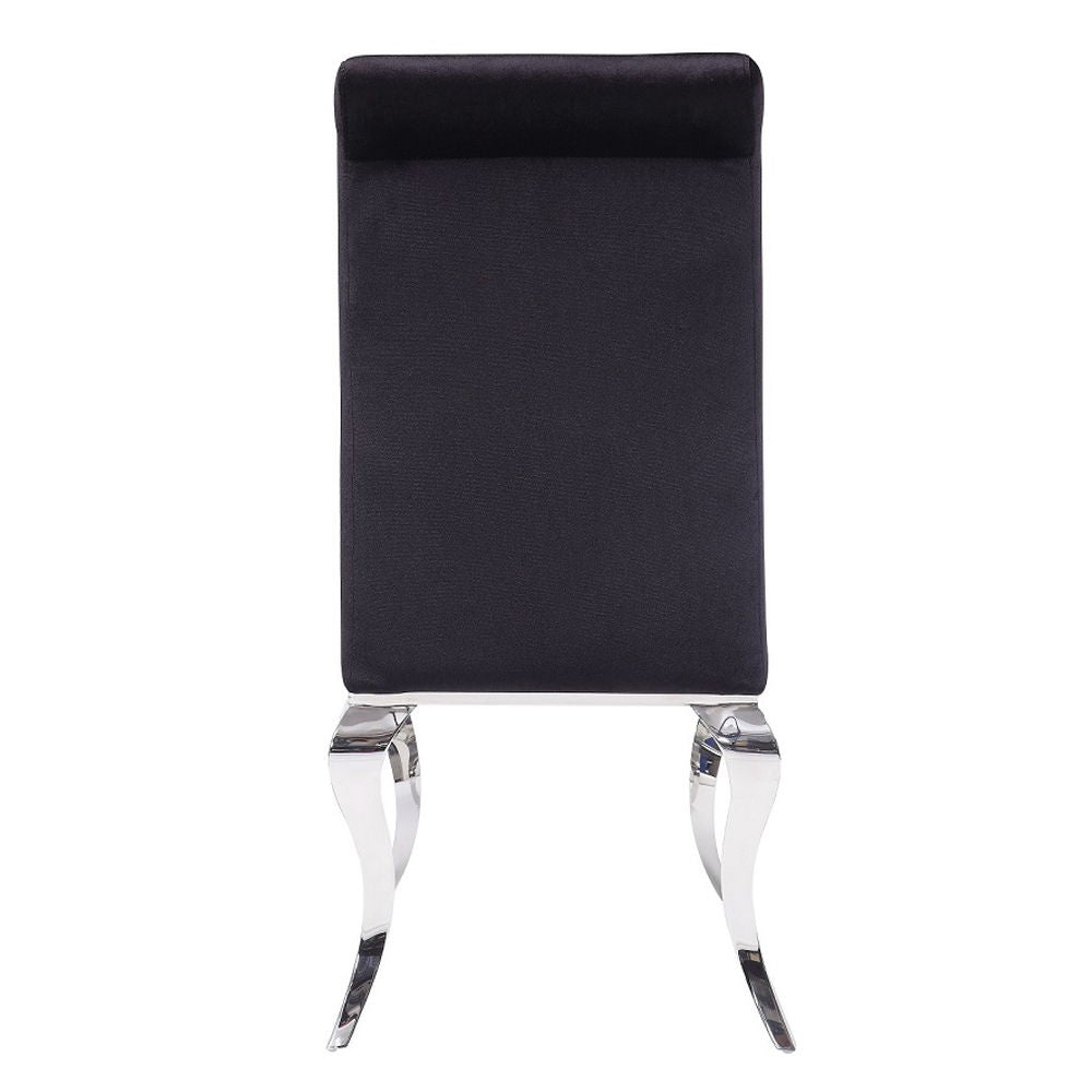 Fabiola - Side Chair (Set of 2) - Black Fabric & Stainless Steel