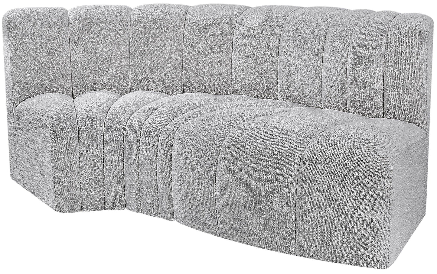 Arc - Boucle Fabric 3 Piece Modular L-Shaped Sofa