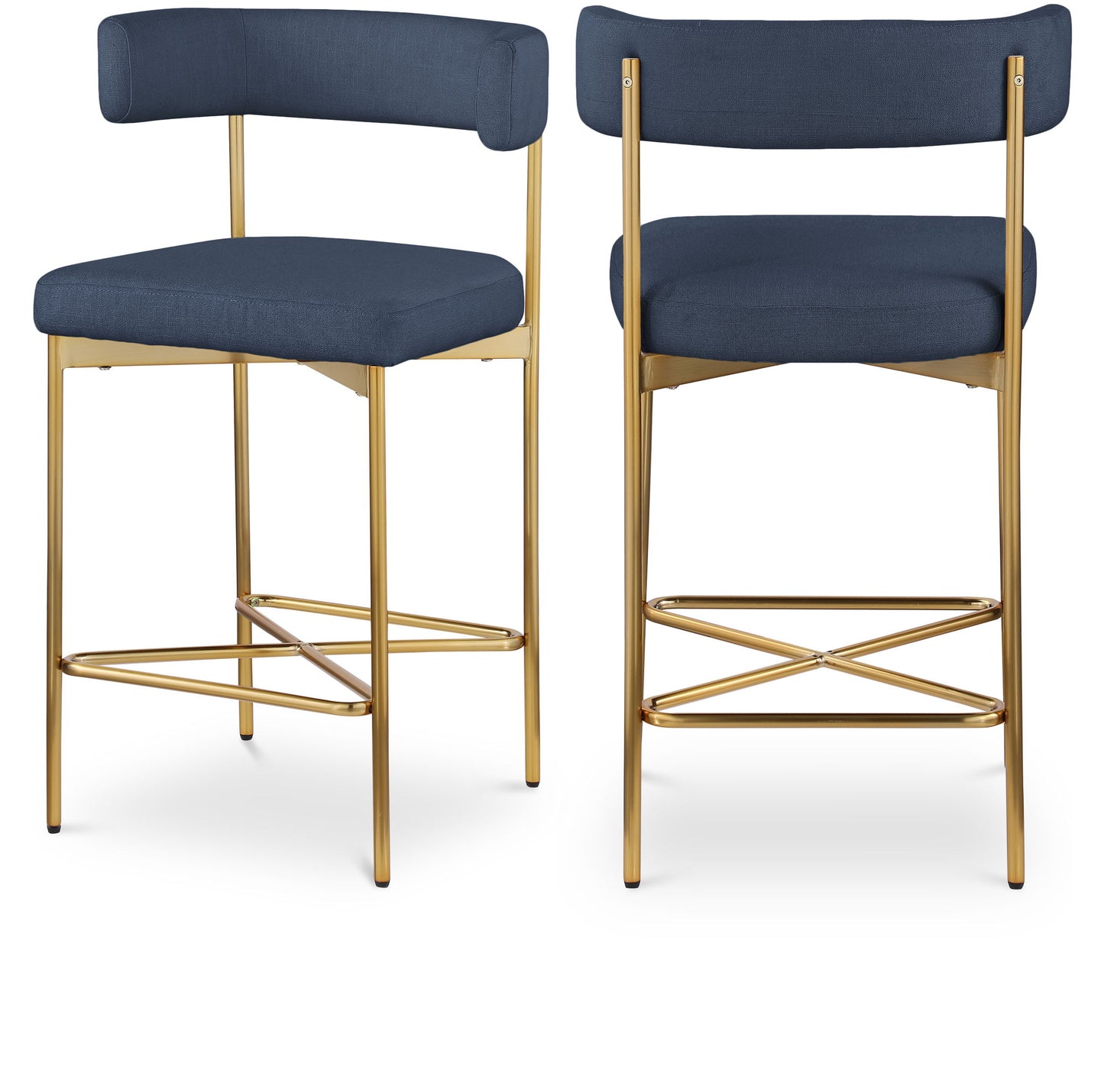 Rivage - Durable Stool With Gold Frame (Set of 2)