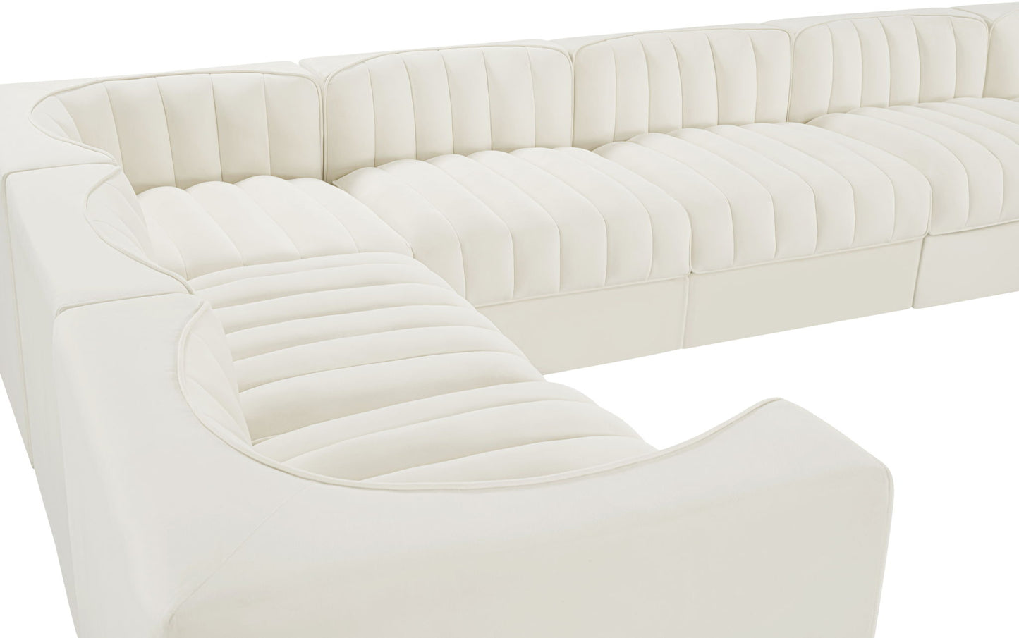 Rummi - Velvet Performance Fabric Upholstered 10 Piece Modular Sectional