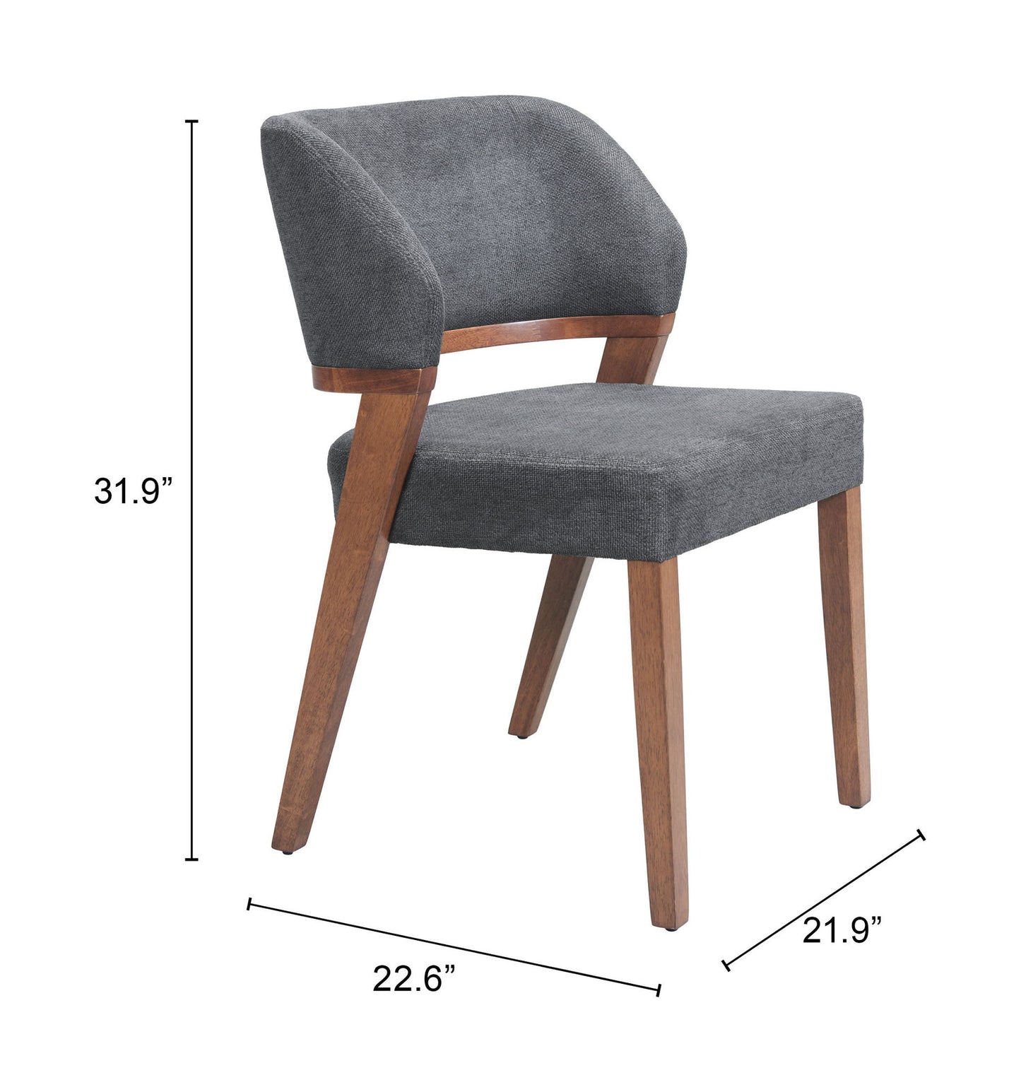 Sunobu - Dining Chair (Set of 2) - Azure Gray / Walnut