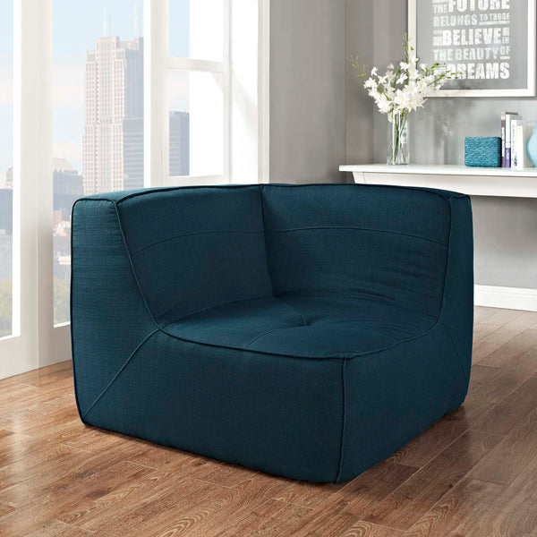 Align Upholstered Fabric Corner Sofa - Azure