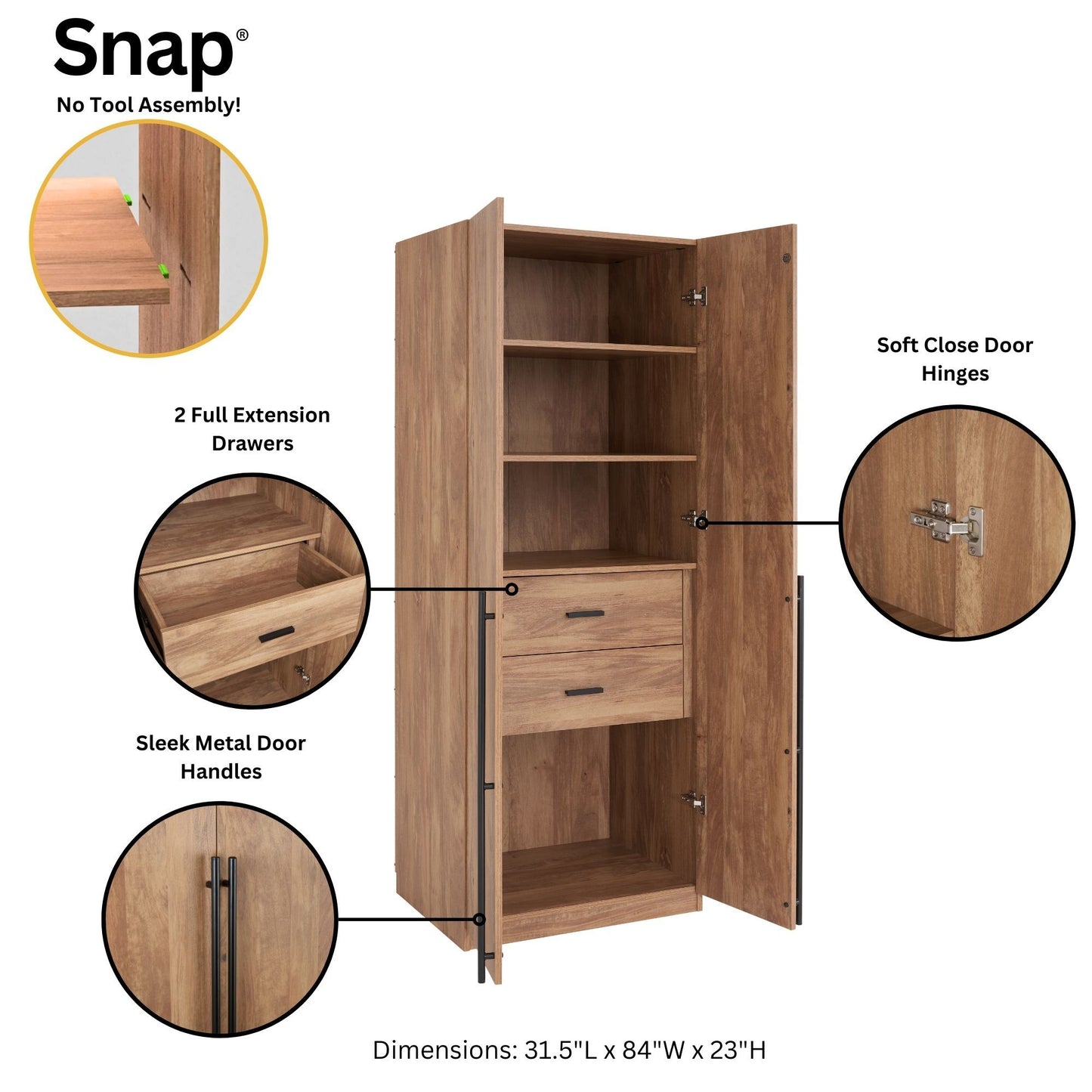 Manhattan Lee - Wooden Wardrobe Closet