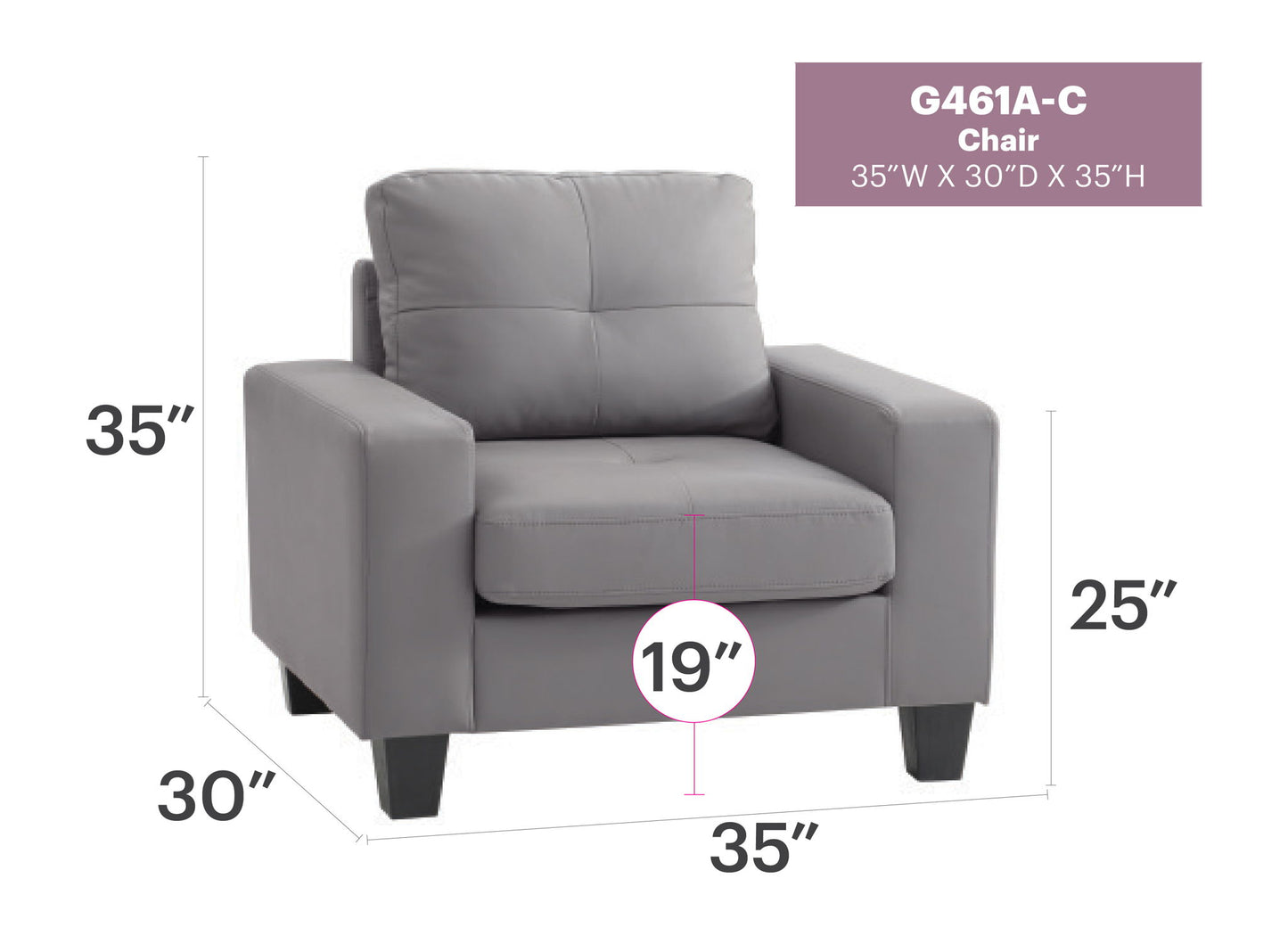 Glory Furniture - Newbury - 35" Club Chair