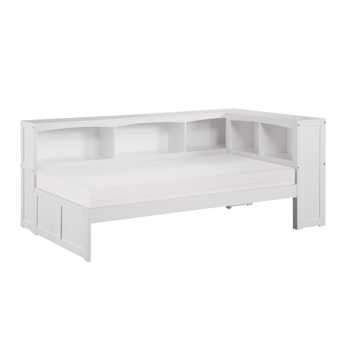 Galen Twin Bookcase Corner Platform Bed