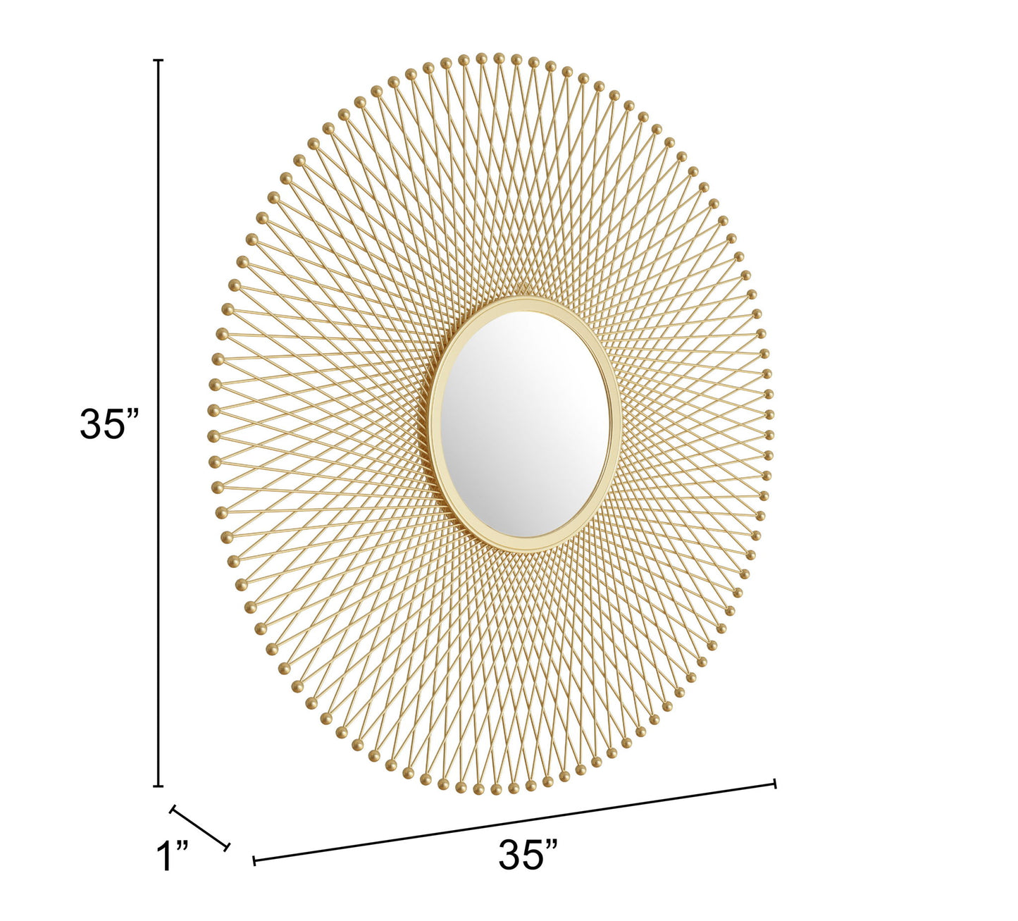 Glow - Round Mirror - Gold