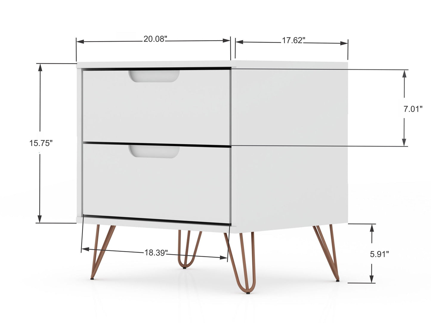 Manhattan Rockefeller - 2-Drawer Nightstand