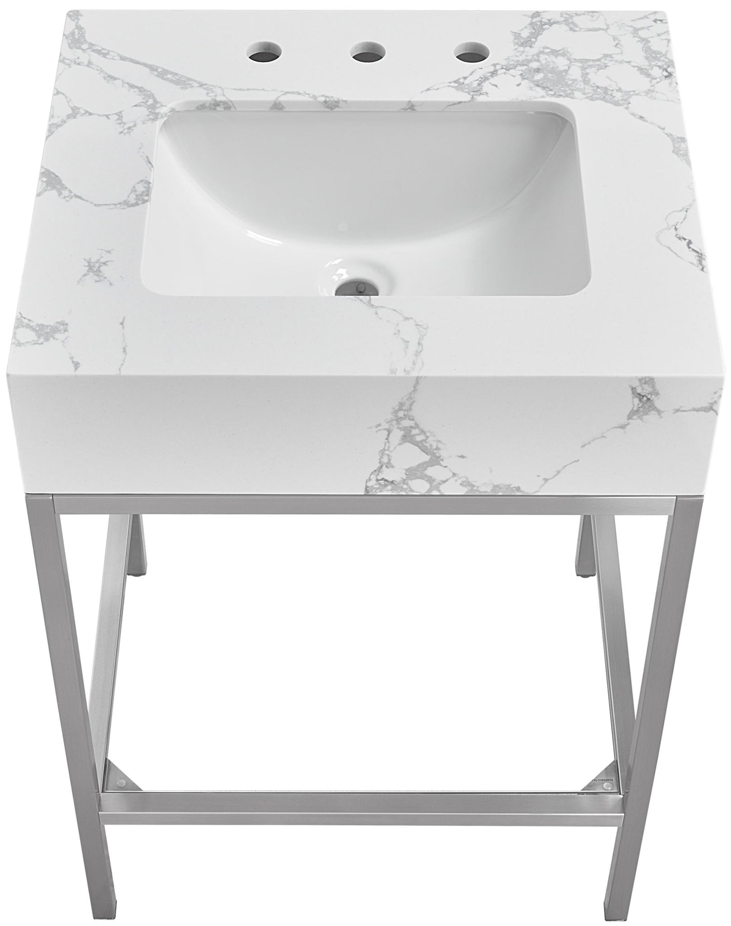 Marmo - Engineered Marble Bathroom Vanity With Chrome Base