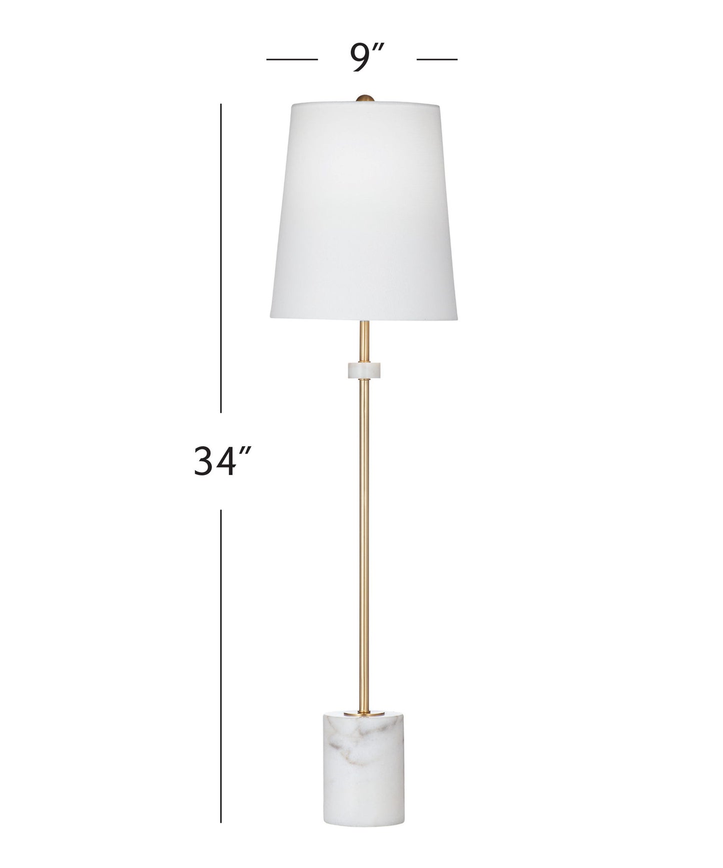 Fairfield - Table Lamp - White / Brass
