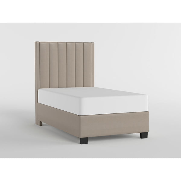 44" Taupe Vinyl Platform Bed