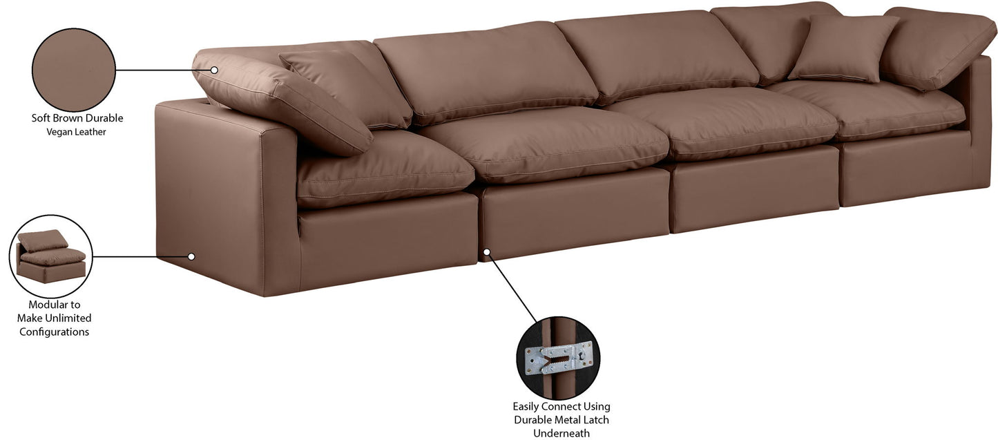 Indulge - Faux Leather 4 Seat Modular Sofa