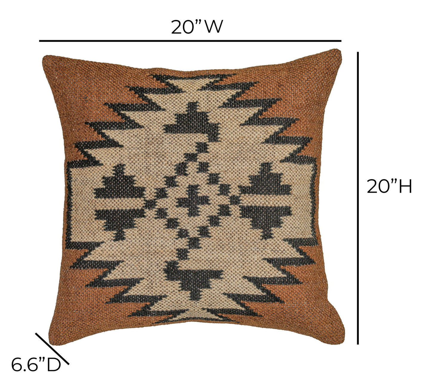 Terra - 20" Square Wool and Jute Kilim Throw Pillow - Mesa