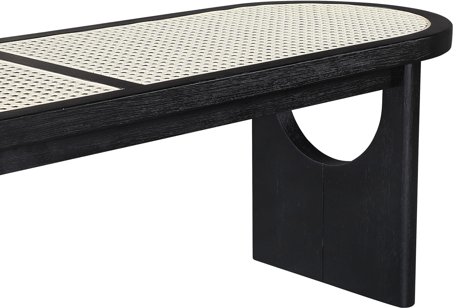 Canovia - Solid Wood And Faux Cane Bench