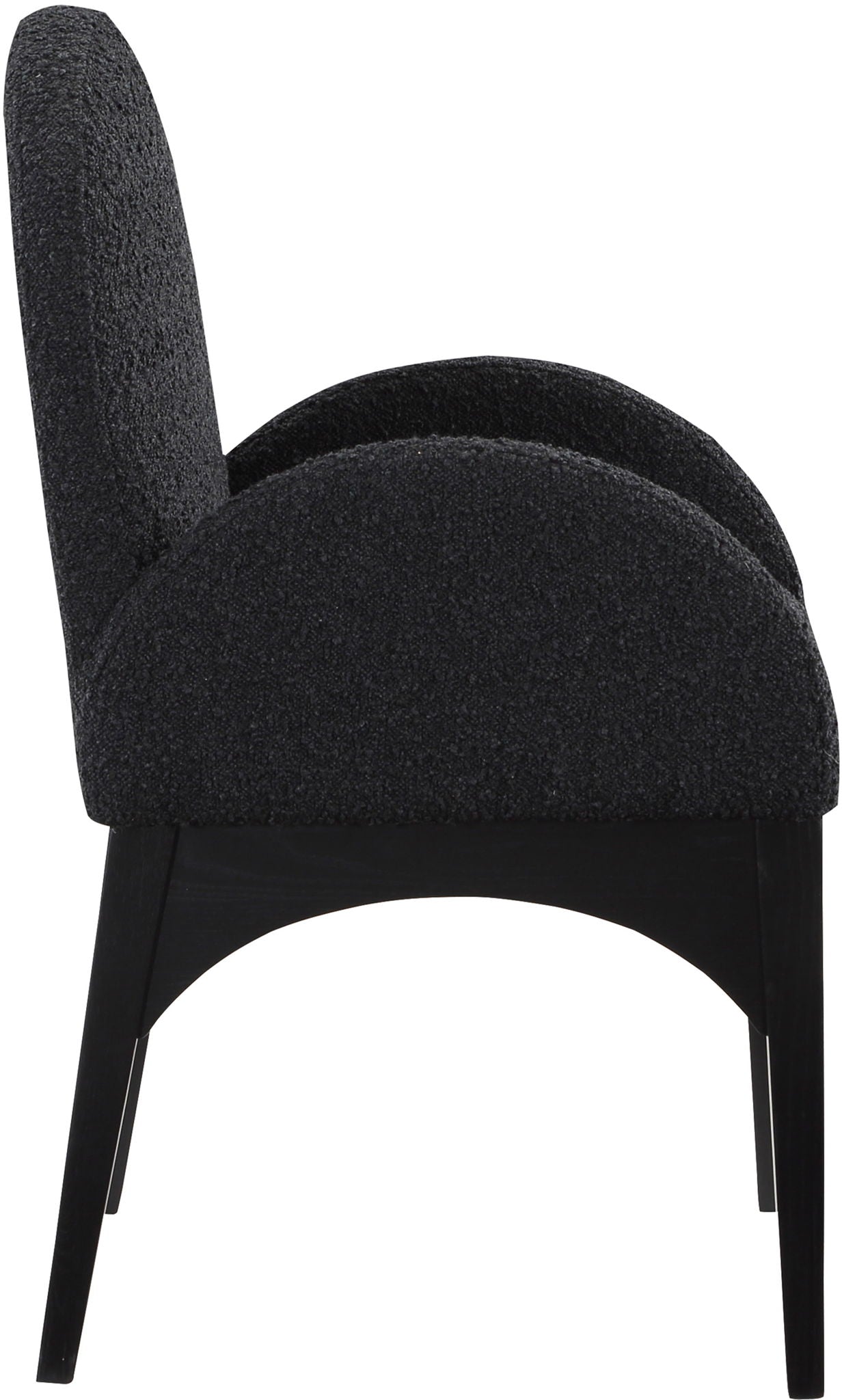Waldorf - Boucle Dining Arm Chair With Black Legs