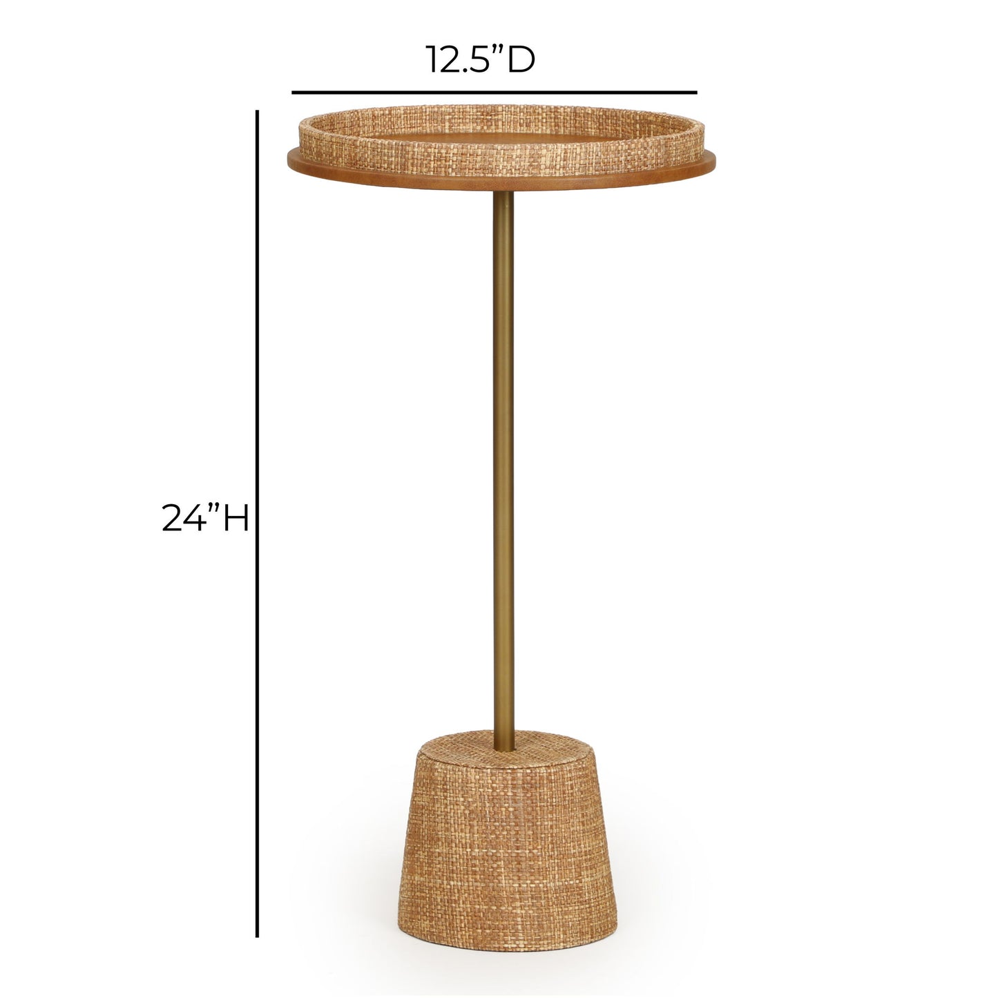 Saddle Raffia Designer Side Table - Natural