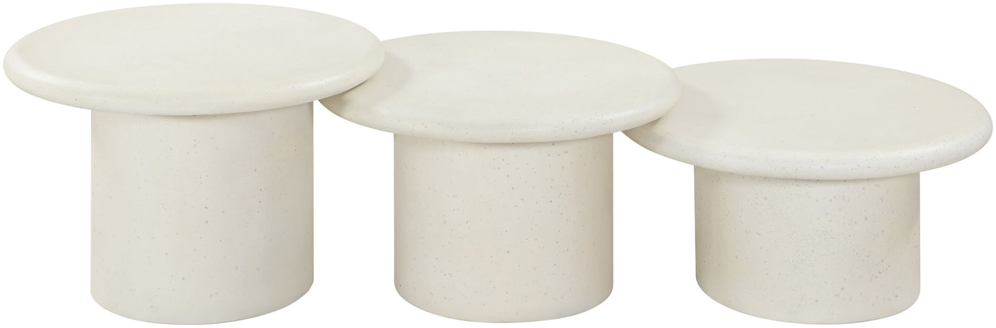 Emara - 3 Piece Concrete And Fiberglass Indoor / Outdoor Coffee Table