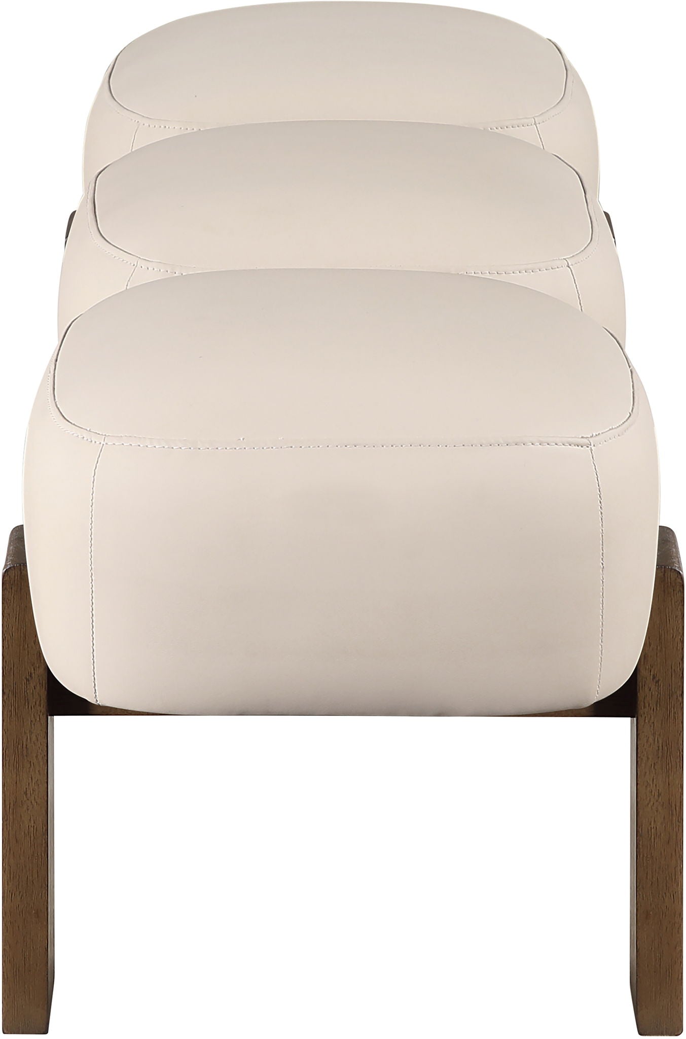 Woodcrest - Vegan Leather Upholstered Bench - Painted Brown Walnut Base