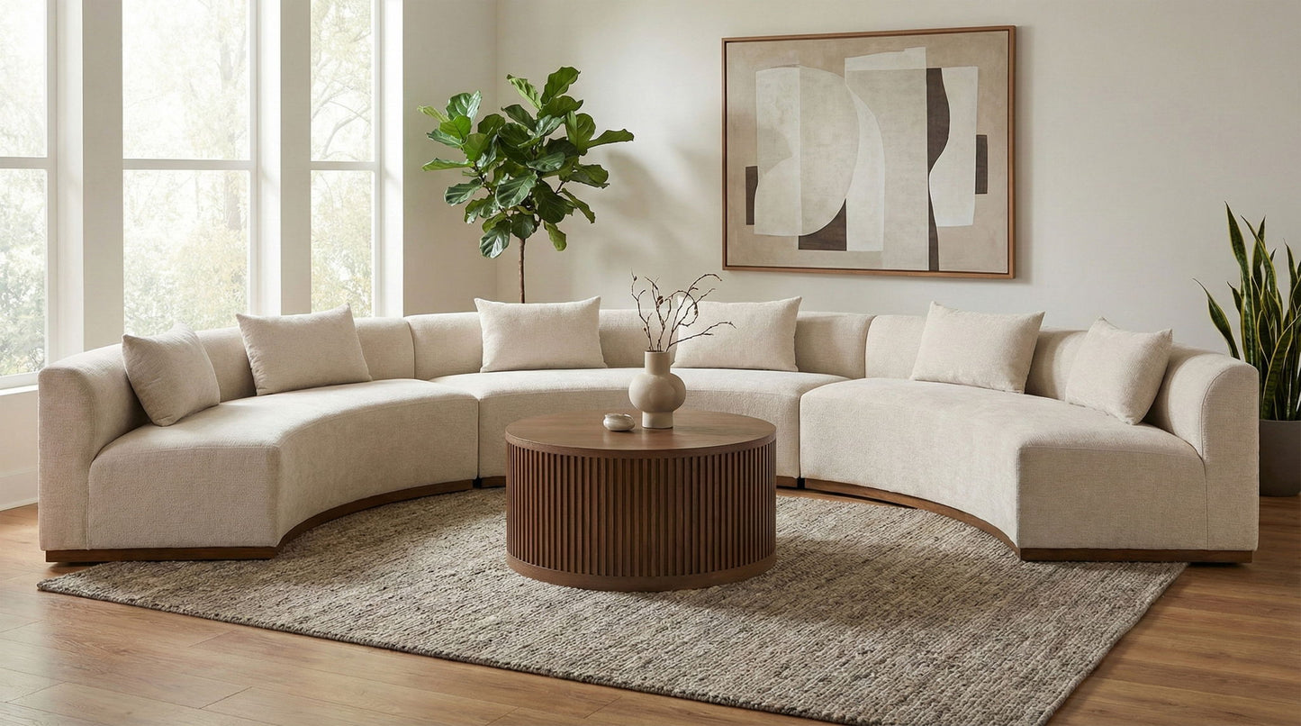 Avanti - Chenille Fabric Upholstered 3 Piece Modular Sectional