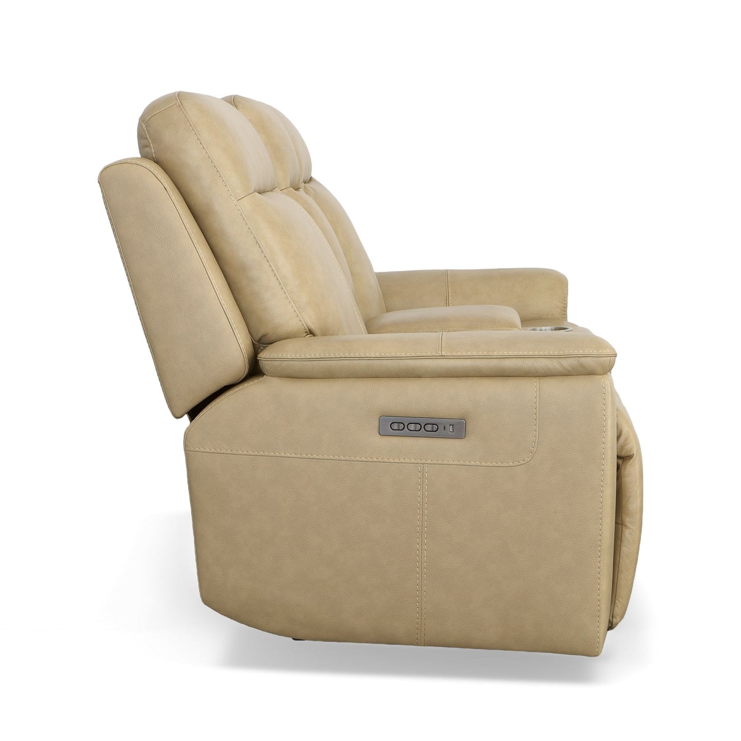 Odell - Power Reclining Loveseat With Console, Power Headrests & Lumbar - Stone