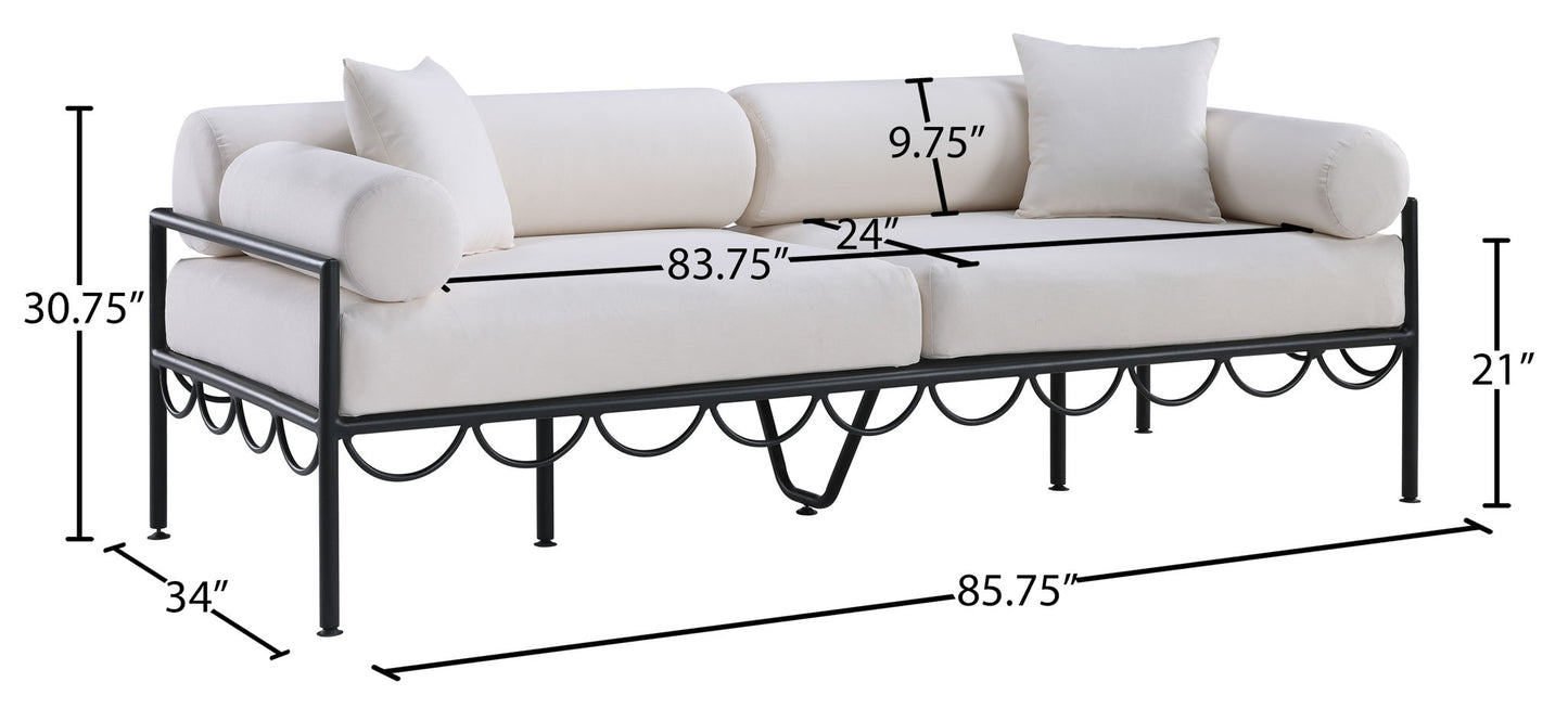 Portofino - Resilient Water Repellent Fabric 85.75" Upholstered Outdoor Patio Sofa