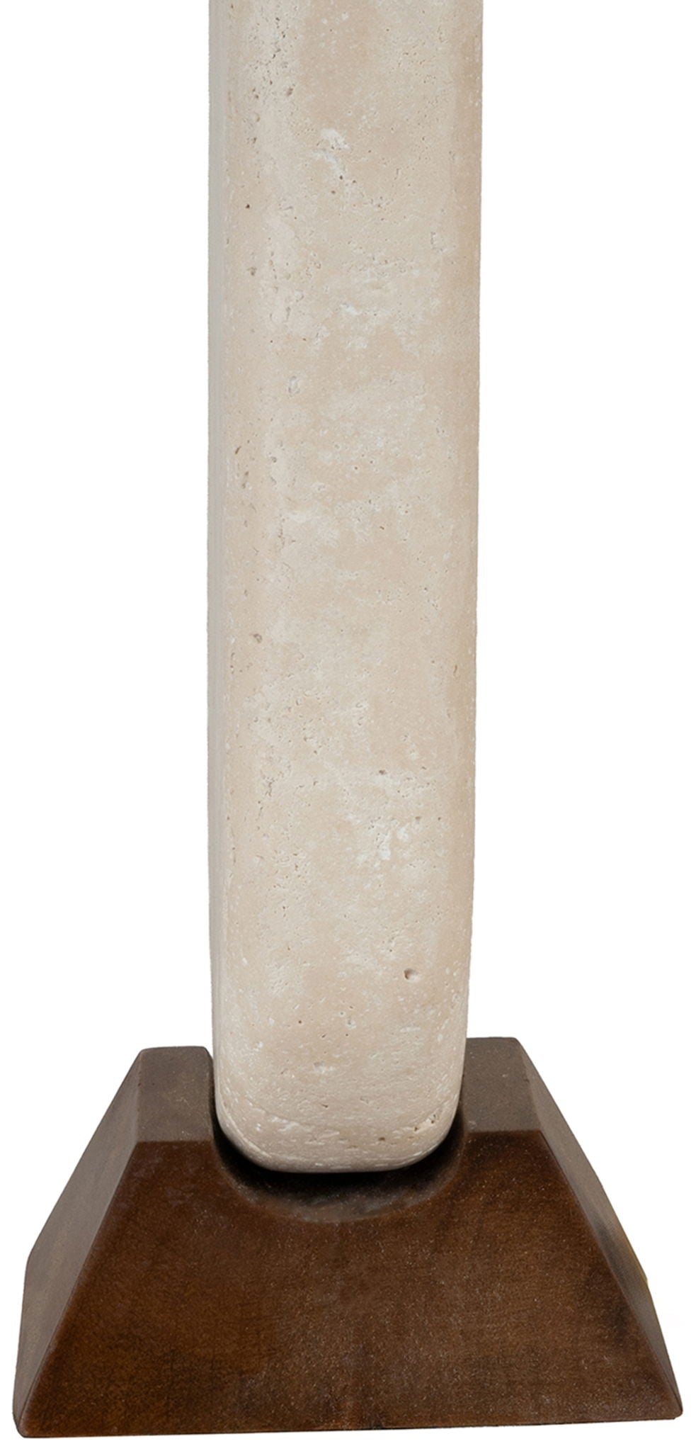Solis - Genuine Marble And Mango Wood Base With Linen Textured Fabric Shade Table Lamp