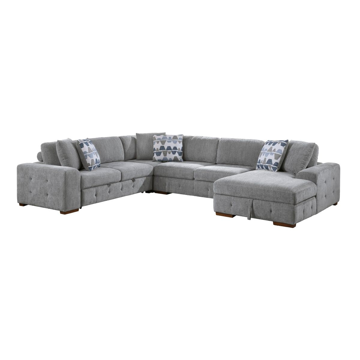 Raife 4-Piece Sectional with Right Chaise and Pull-out Bed